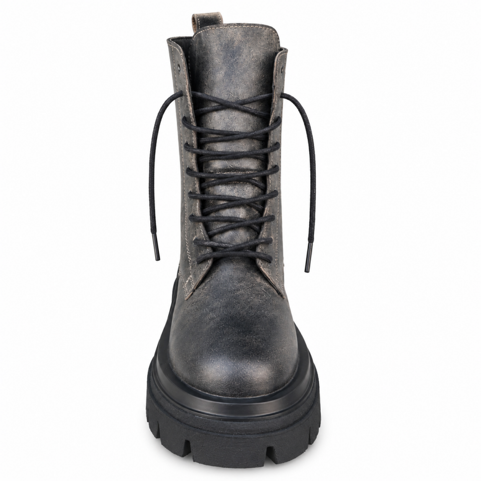 6181 Kadın Bot Siyah Eskitme Hakiki Deri