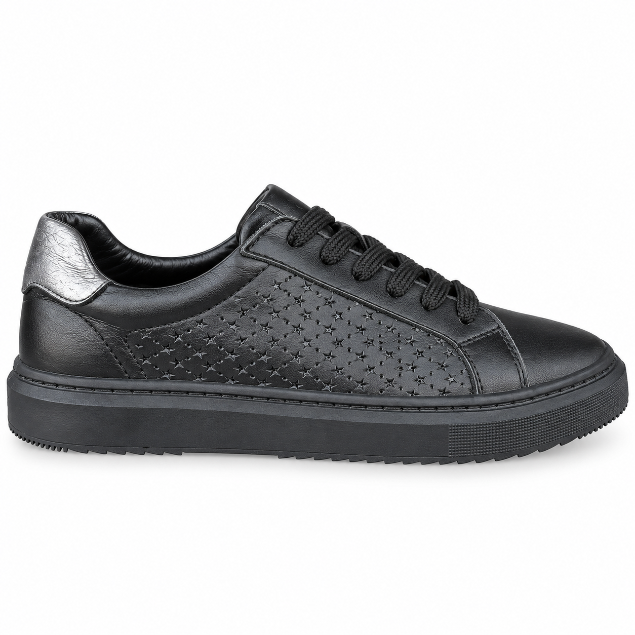 25012 Kadın Sneaker Ayakkabı Siyah Hakiki Deri