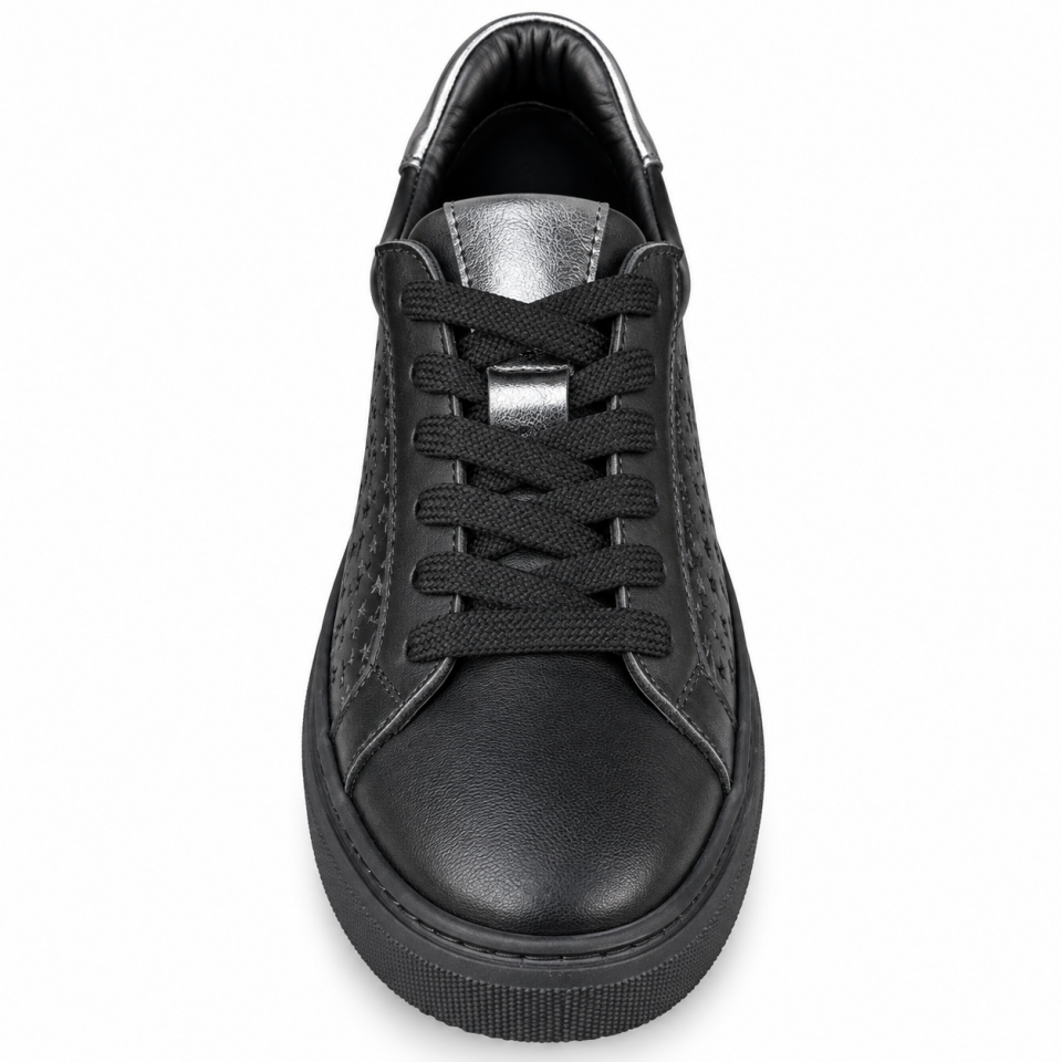 25012 Kadın Sneaker Ayakkabı Siyah Hakiki Deri