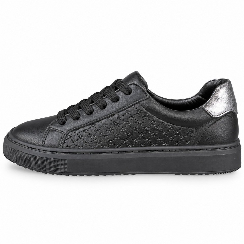25012 Kadın Sneaker Ayakkabı Siyah Hakiki Deri