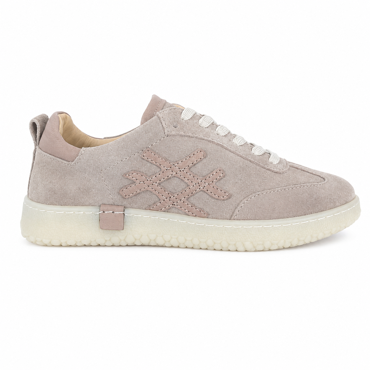 7115 Kadın Sneaker Vizon  Süet Hakiki Deri