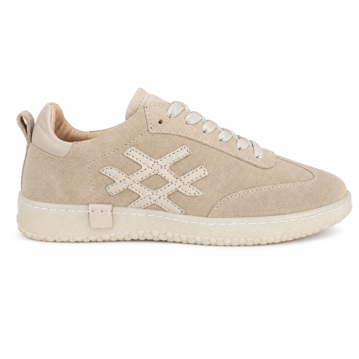 7115 Kadın Sneaker Bej Süet Hakiki Deri