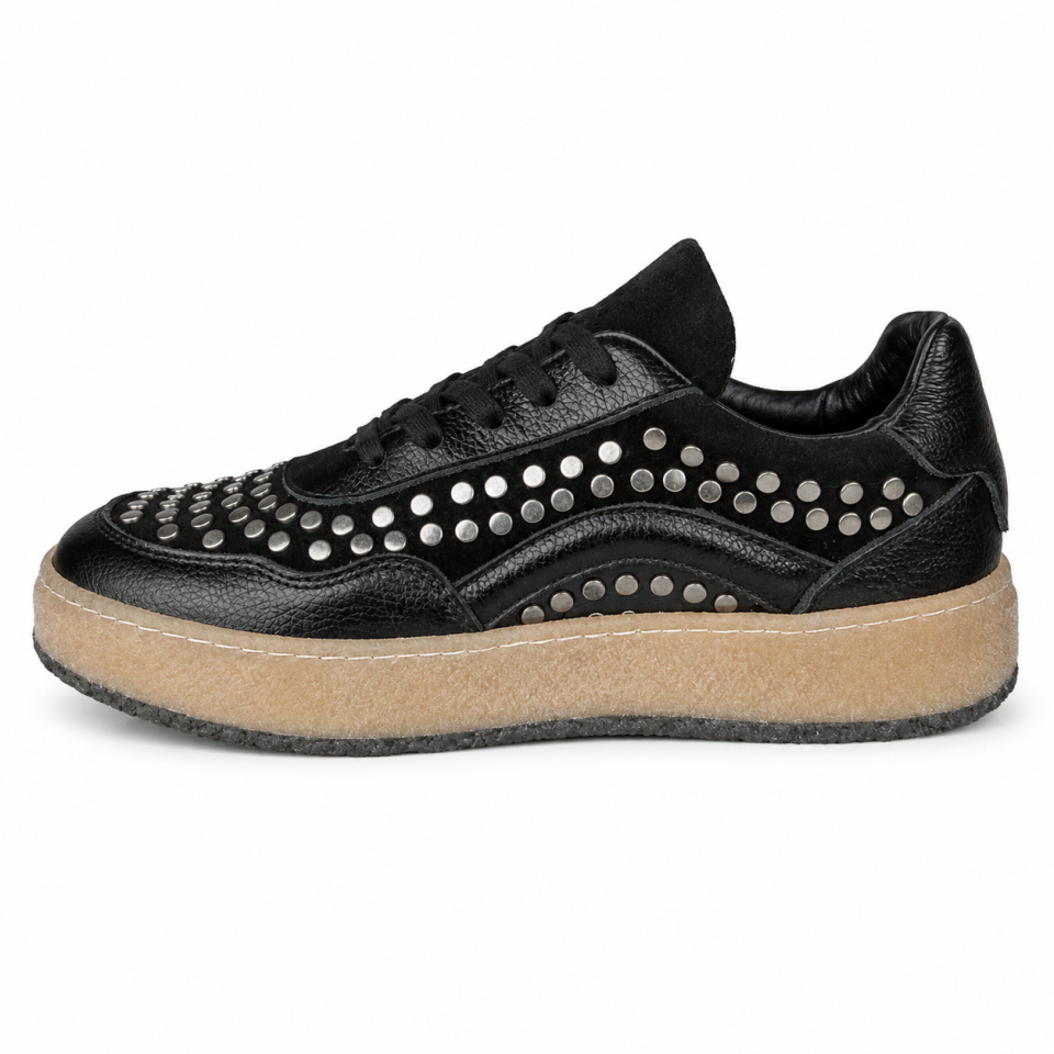 6905 Kadın Sneaker Siyah Hakiki Deri