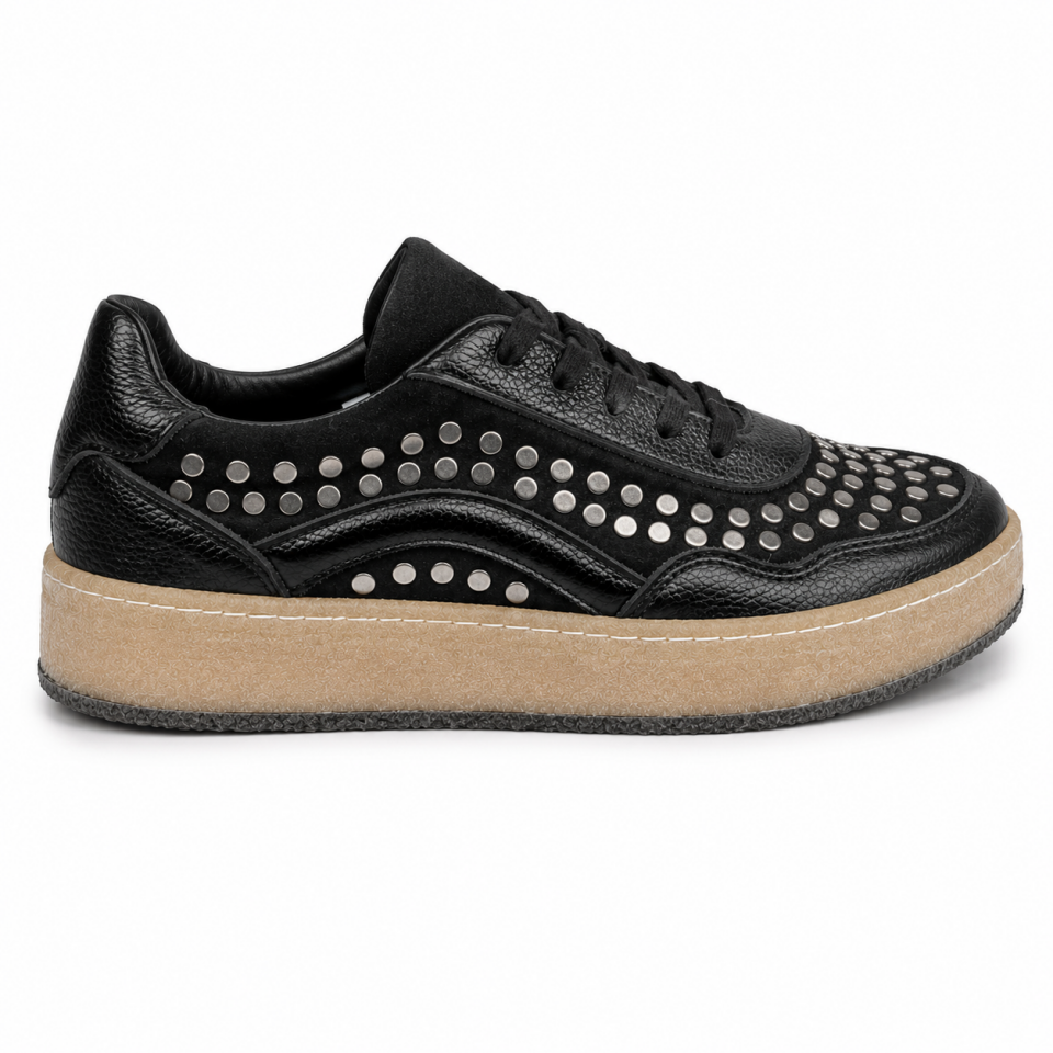 6905 Kadın Sneaker Siyah Hakiki Deri
