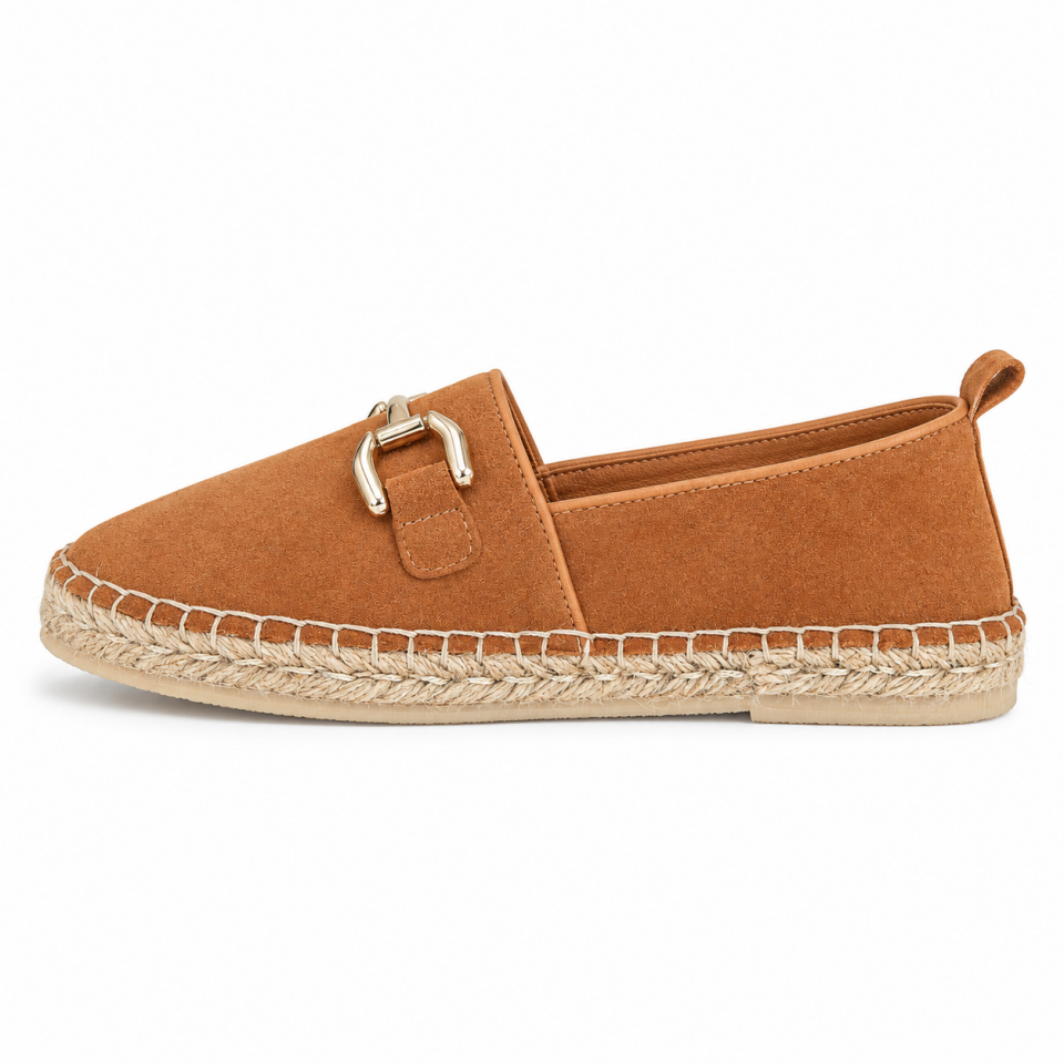 90 Kadın Espadril Taba Süet Hakiki Deri