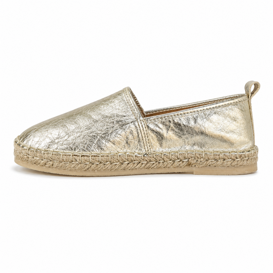 88 Kadın Espadril Gold Hakiki Deri