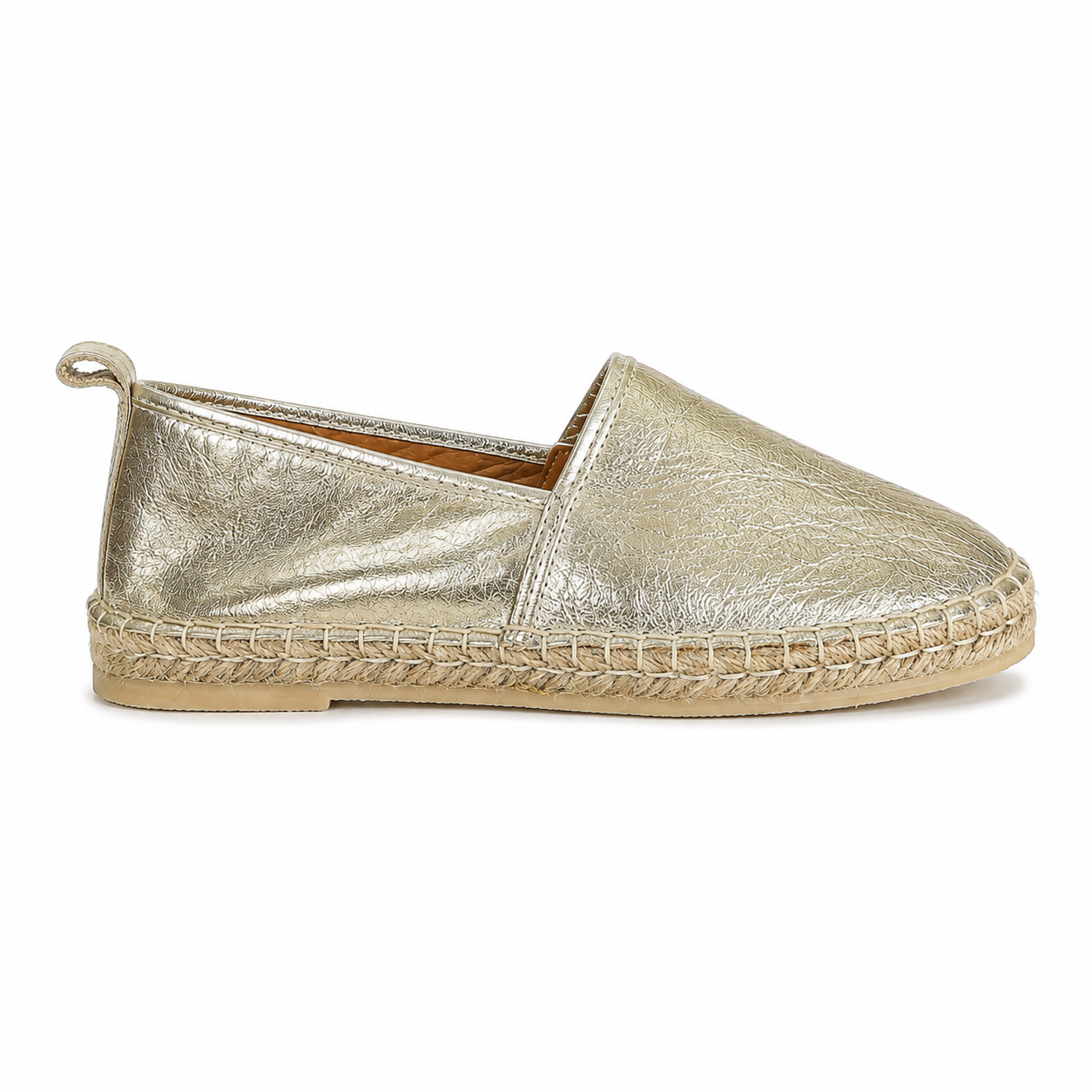 88 Kadın Espadril Gold Hakiki Deri