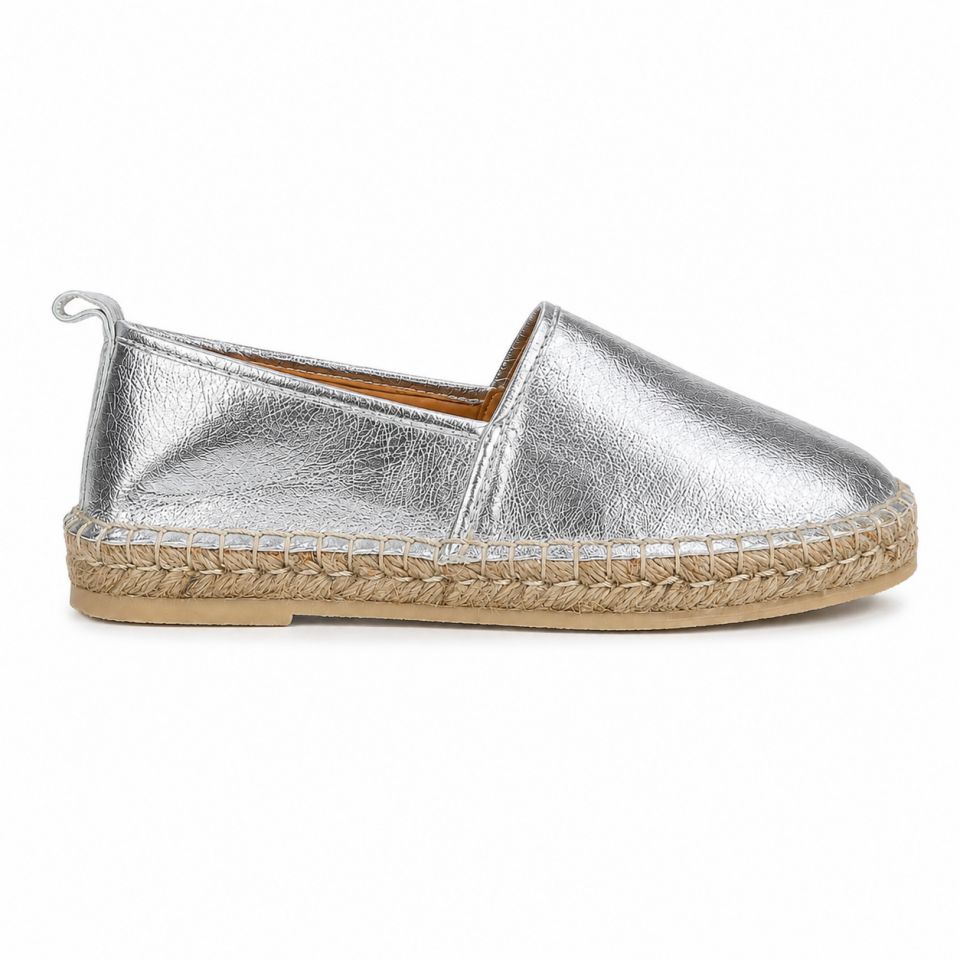 88 Kadın Espadril Silver Hakiki Deri