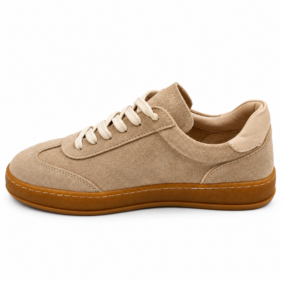 26160 Kadın Sneaker Bej Süet Hakiki Deri