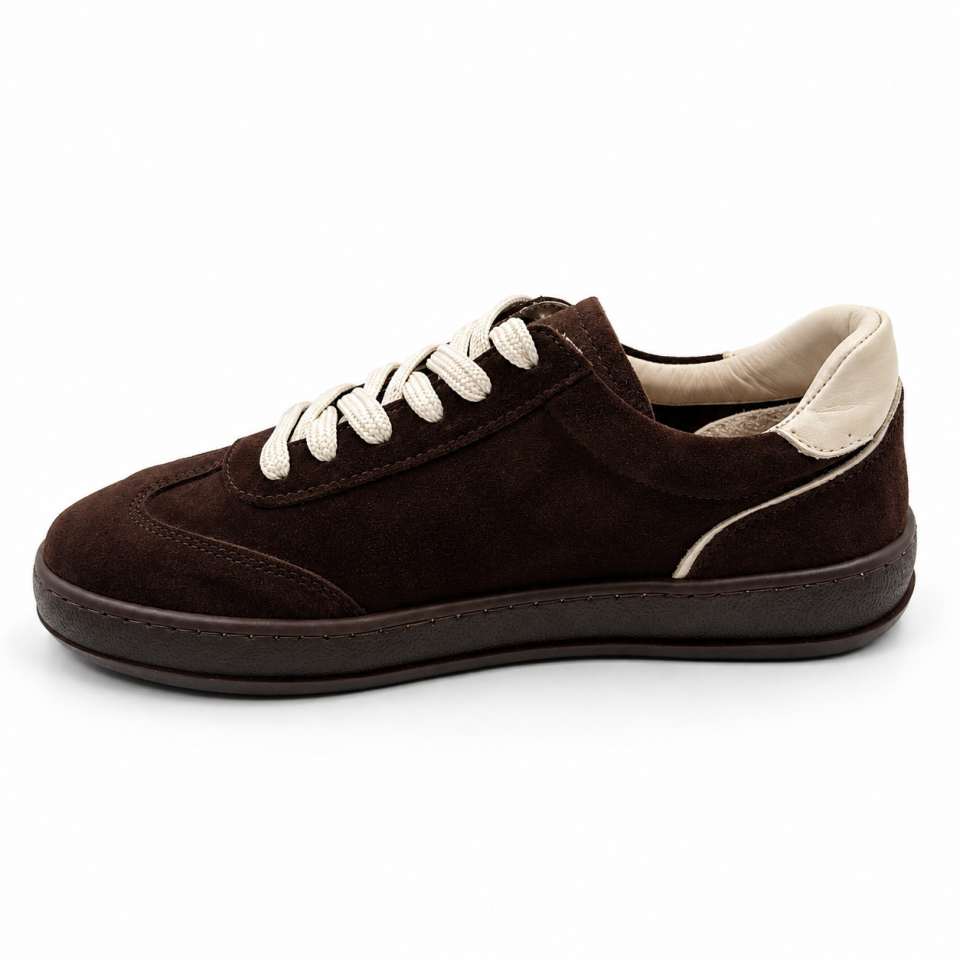 26160 Kadın Sneaker Kahve Süet Hakiki Deri