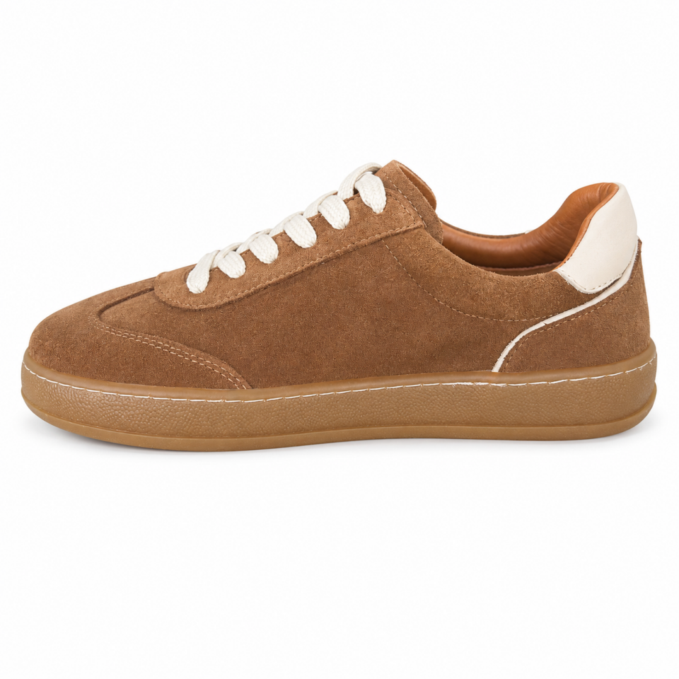 26160 Kadın Sneaker Taba Süet Hakiki Deri