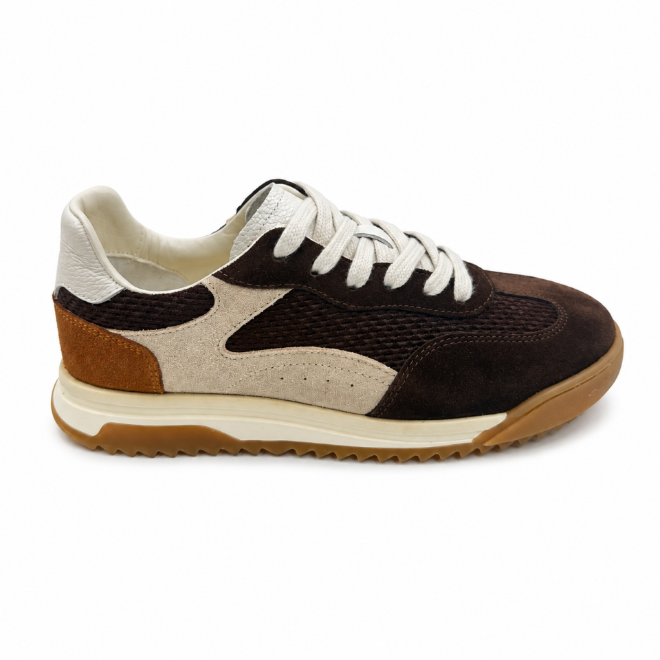 7640 Kadın Sneaker Kahve Multi Hakiki Deri