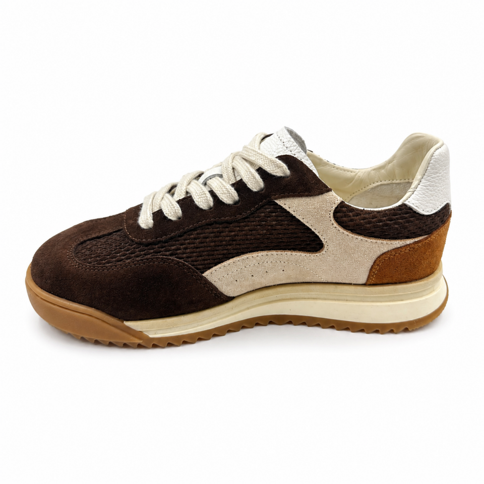 7640 Kadın Sneaker Kahve Multi Hakiki Deri