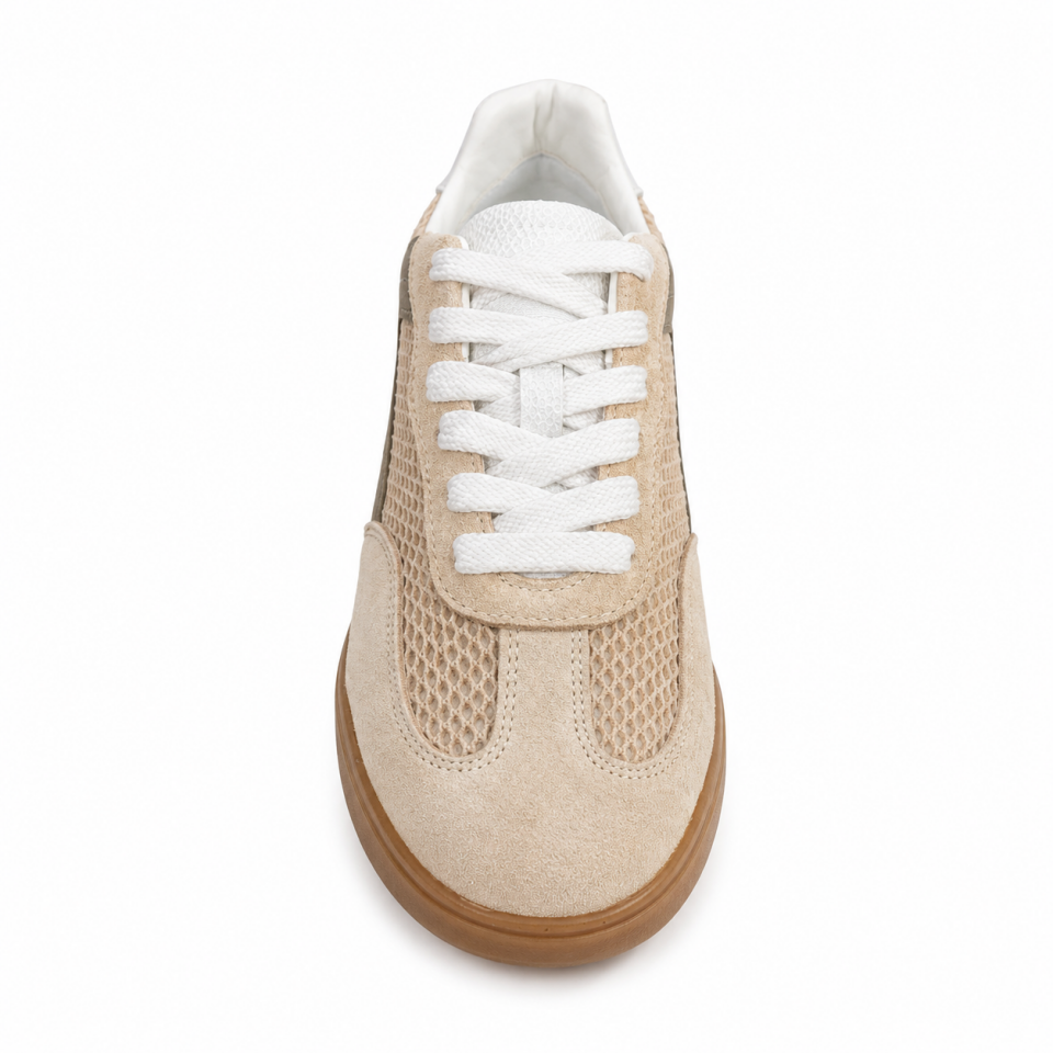 7640 Kadın Sneaker Bej Multi Hakiki Deri