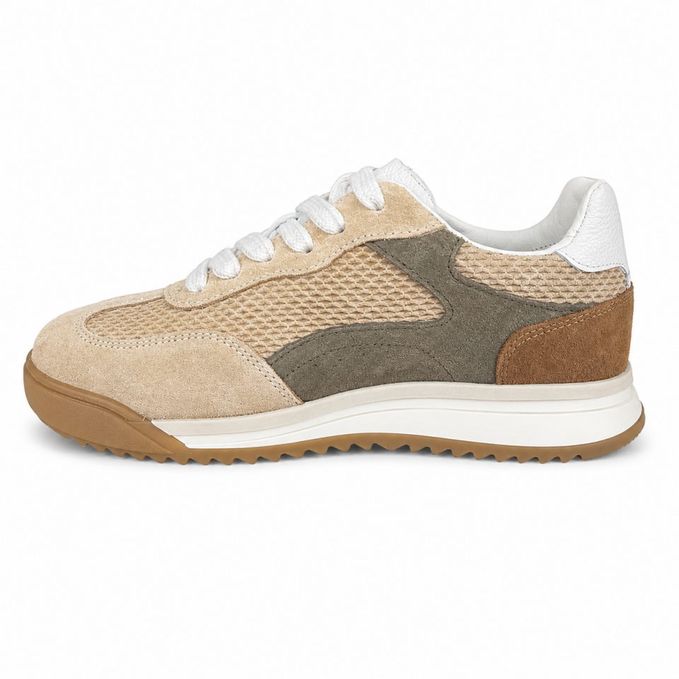 7640 Kadın Sneaker Bej Multi Hakiki Deri