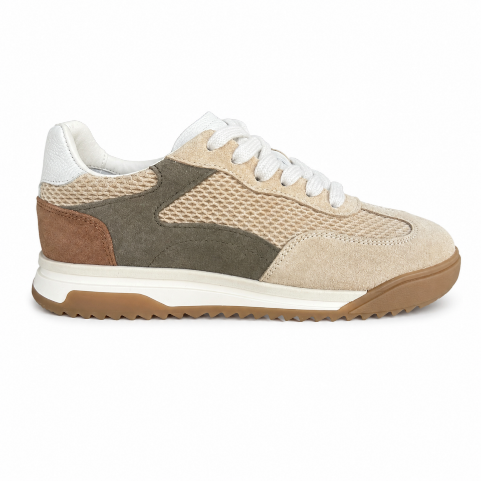 7640 Kadın Sneaker Bej Multi Hakiki Deri