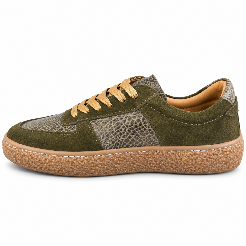 8254 Kadın Sneaker Haki Süet Hakiki Deri
