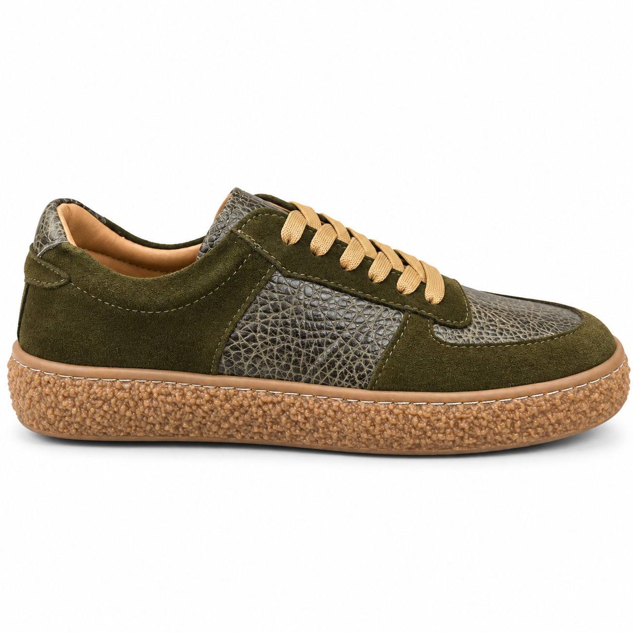 8254 Kadın Sneaker Haki Süet Hakiki Deri