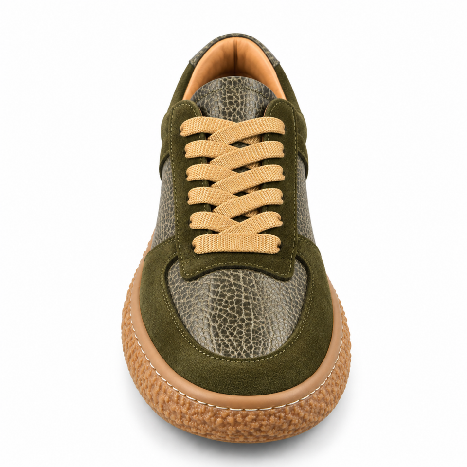 8254 Kadın Sneaker Haki Süet Hakiki Deri
